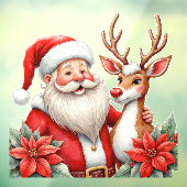 Santa With Rudolph The Rednosed Reindeer Shop ウィンドウサイン (シート3)