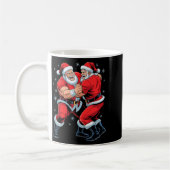 Santa Wrestling Lover Funny Wrestler Xmas Christma コーヒーマグカップ (左)