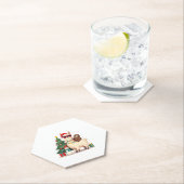 Santa Xmas Funny Llama Sloth Christmas (2) ペーパーコースター (インサイチュ)