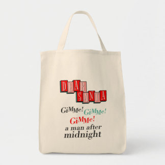 Santa Xmas Letter Retro Gimme A Man After Midnight トートバッグ