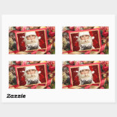 Santa / YOUR PHOTO カスタム Holidayスタンプ 長方形シール (シート)