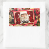 Santa / YOUR PHOTO カスタム Holidayスタンプ 長方形シール (バッグ)