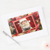 Santa / YOUR PHOTO カスタム Holidayスタンプ 長方形シール (封筒)