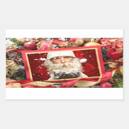 Santa / YOUR PHOTO カスタム Holidayスタンプ 長方形シール