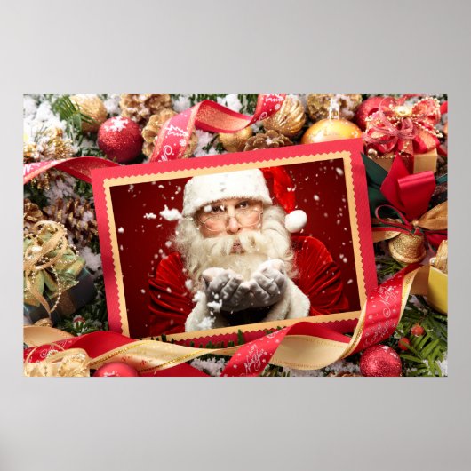 Santa / YOUR PHOTO カスタムChristmas poster ポスター (正面)