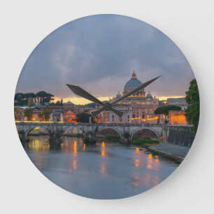 Sant'Angelo橋セントピーターのバシリカ会堂ローマイタリア ラージ壁時計