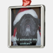 SantaPug メタルオーナメント (左)