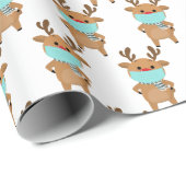 Santa'sおもしろい Reindeer in Facemask Christmas 2020 ラッピングペーパー (ロールコーナー)