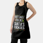 Santasクッキー食べのクリスマスに最も近い エプロン (インサイチュ)