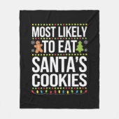 Santasクッキー食べのクリスマスに最も近い フリースブランケット (正面)