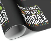 Santasクッキー食べのクリスマスに最も近い ラッピングペーパー (ロールコーナー)