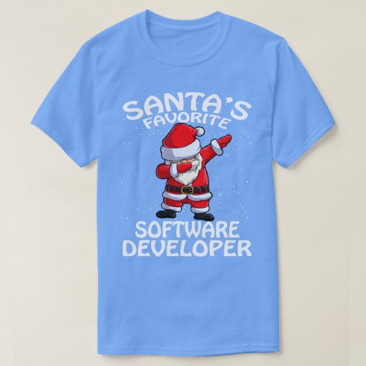 Santasソフトウェお気に入りのア開発者クリスマス1 Tシャツ (デザイン正面)