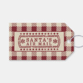 Santa's Airmail Red Classic Postmark ギフトタグ (正面(横))