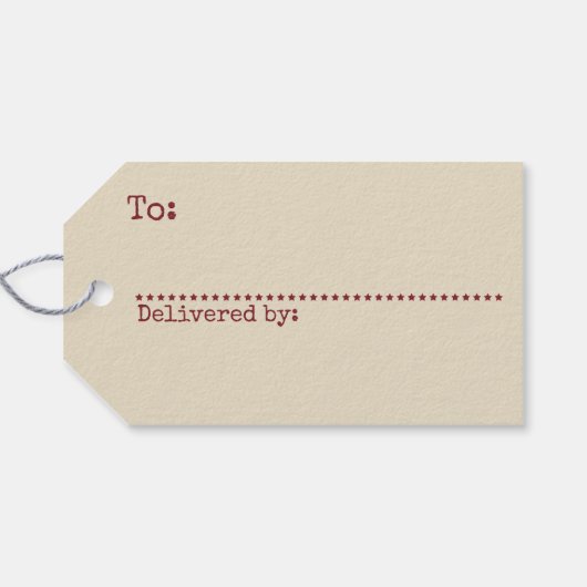 Santa's Airmail Red Classic Postmark ギフトタグ (裏面横)