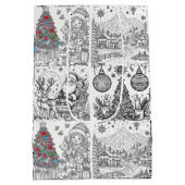 Santa's Artistic Playtime Gift Bag ミディアムペーパーバッグ (裏面)