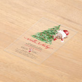 Santa's Baby Shower アクリル招待状 (レイダウン)