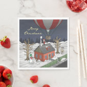 Santa's Balloon Gift Delivery スタンダードランチョンナプキン (インサイチュ)