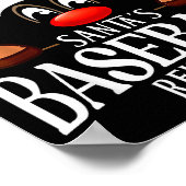 Santa's Baseball Reindeer Funny Xmas Matching Pjs  ポスター (角)