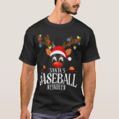 Santa's Baseball Reindeer Funny Xmas Matching Pjs  Tシャツ (正面)