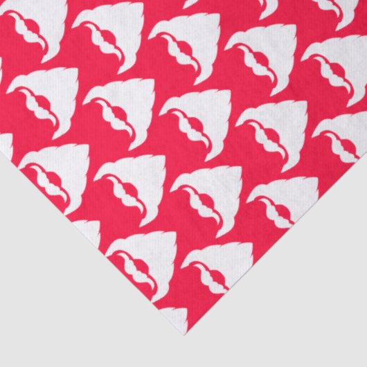 Santa's beards patterned red white Christmas 薄葉紙 (詳細)