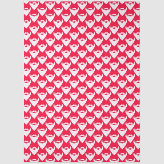 Santa's beards patterned red white Christmas 薄葉紙 (正面)