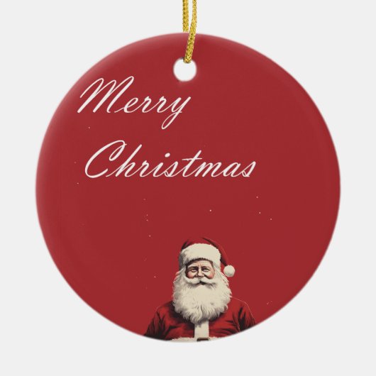 Santa's Cheerful Greetings セラミックオーナメント (正面)