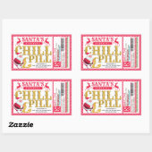 Santa's Chill Pill Christmas Sticker 長方形シール (シート)