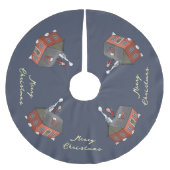 Santa's Christmas Eve ブラッシュドポリエステルツリースカート (正面)