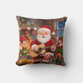 Santa's Christmas Eve Serenade: Cozy Fireplace クッション (正面)