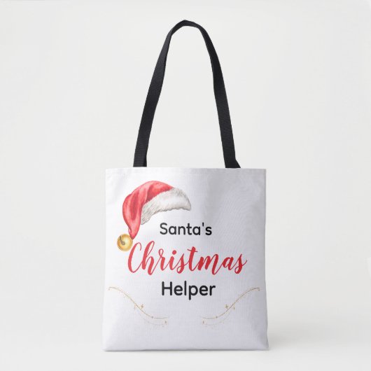 Santa's Christmas Helper Customizable Tote Bag トートバッグ (正面)