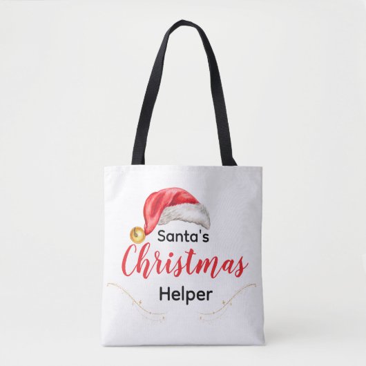 Santa's Christmas Helper Customizable Tote Bag トートバッグ (正面)