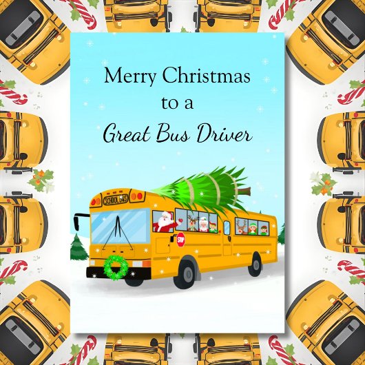Santa's Christmas School Bus Driver カード