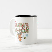 Santa's Co-Pilot Reindeer Christmas ツートーンマグカップ (正面左)