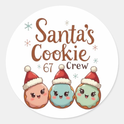 Santa's Cookie 67 Crew ラウンドシール (正面)
