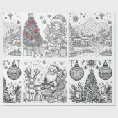 Santa's Creative Wonderland Wrap & Color ラッピングペーパー (フラット)