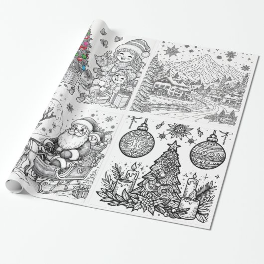 Santa's Creative Wonderland Wrap & Color ラッピングペーパー (アンロールド)