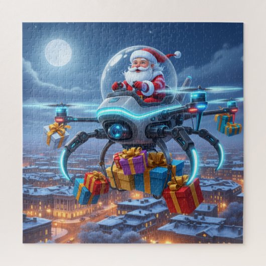 Santa's Cyber-Sleigh: Futuristic Drone Delivery ジグソーパズル (縦)