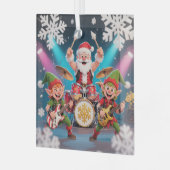 Santa's Drumming Rock Band Ornament ガラスオーナメント (正面左)