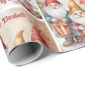 Santa's Elves Personalize Name Cute Christmas ラッピングペーパー (ロールコーナー)