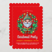 Santa's Enchanted Elf Christmas Party 招待状 (正面/裏面)