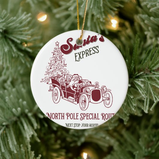 Santa's Express Vitange Christmas セラミックオーナメント (ツリー)