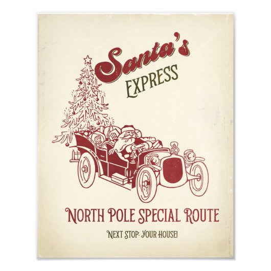 Santa's Express Vitange Christmas フォトプリント (正面)