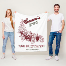 Santa's Express Vitange Christmas フリースブランケット