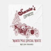 Santa's Express Vitange Christmas フリースブランケット (正面)