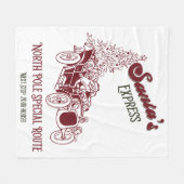 Santa's Express Vitange Christmas フリースブランケット (正面(横))