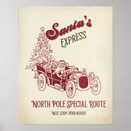 Santa's Express Vitange Christmas ポスター