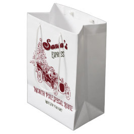 Santa's Express Vitange Christmas ミディアムペーパーバッグ