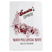 Santa's Express Vitange Christmas ミディアムペーパーバッグ (裏面)