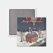 Santa's Fancy Hot Air Balloon マグネット (正面/裏面)