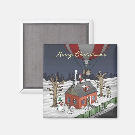 Santa's Fancy Hot Air Balloon マグネット (正面/裏面)